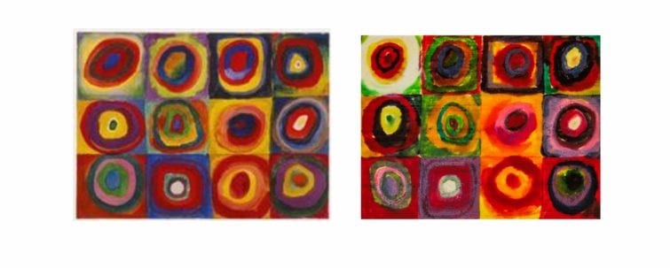 Kandinsky – Quadrados com Círculos Concêntricos